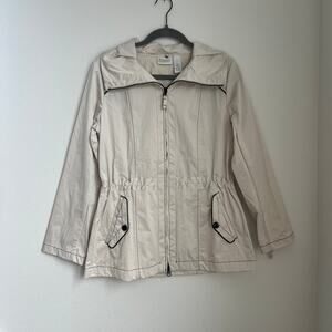 NWT Zenergy by Chico's Beige Stella Zipper Windbreaker Jacket 0 Sporty Chic